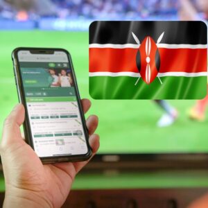 Betting App in Hand with Kenya Flag